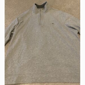 Vineyard Vines Men's Grey Prima Cotton 1/4 Zip Long Sleeve Pullover